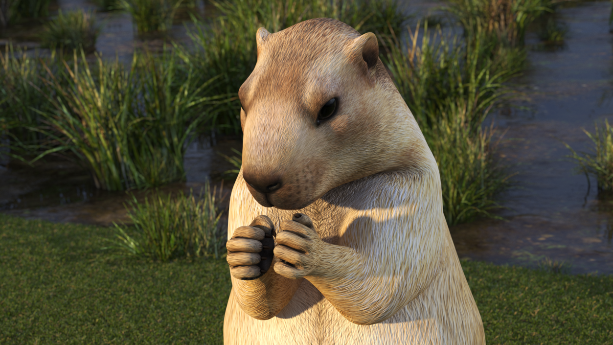 3D model Alpine Marmot Eating Pose