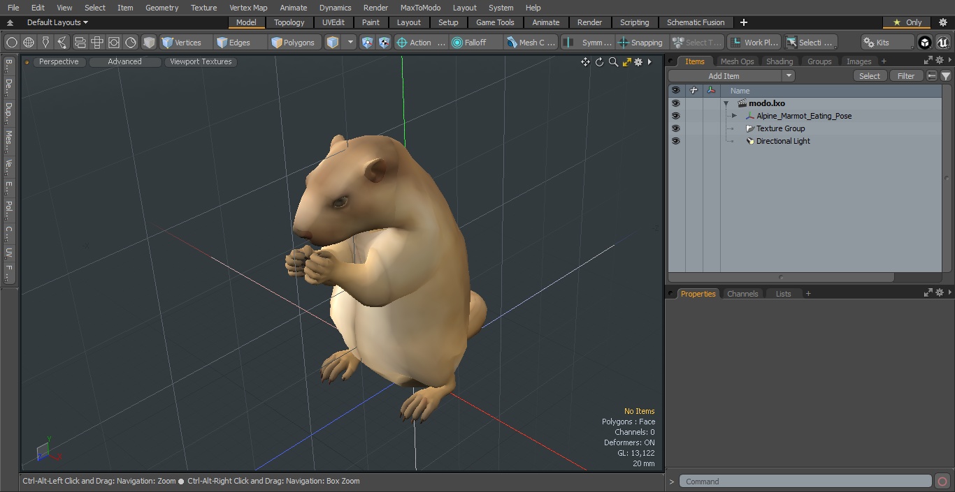 3D model Alpine Marmot Eating Pose