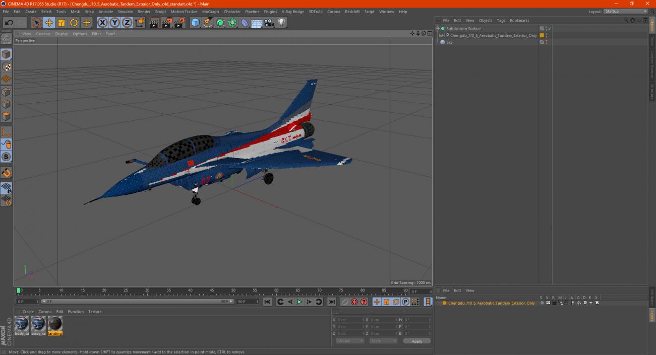 Chengdu J10 S Aerobatic Tandem Exterior Only 3D model