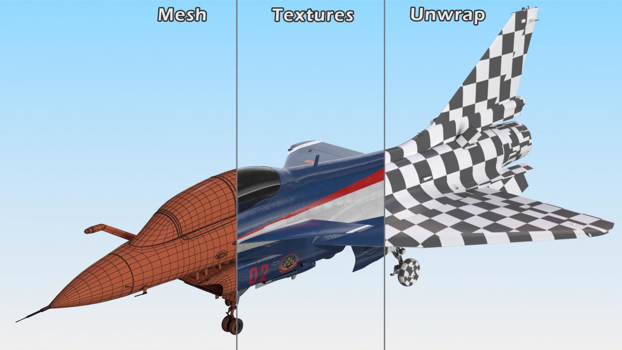 Chengdu J10 S Aerobatic Tandem Exterior Only 3D model