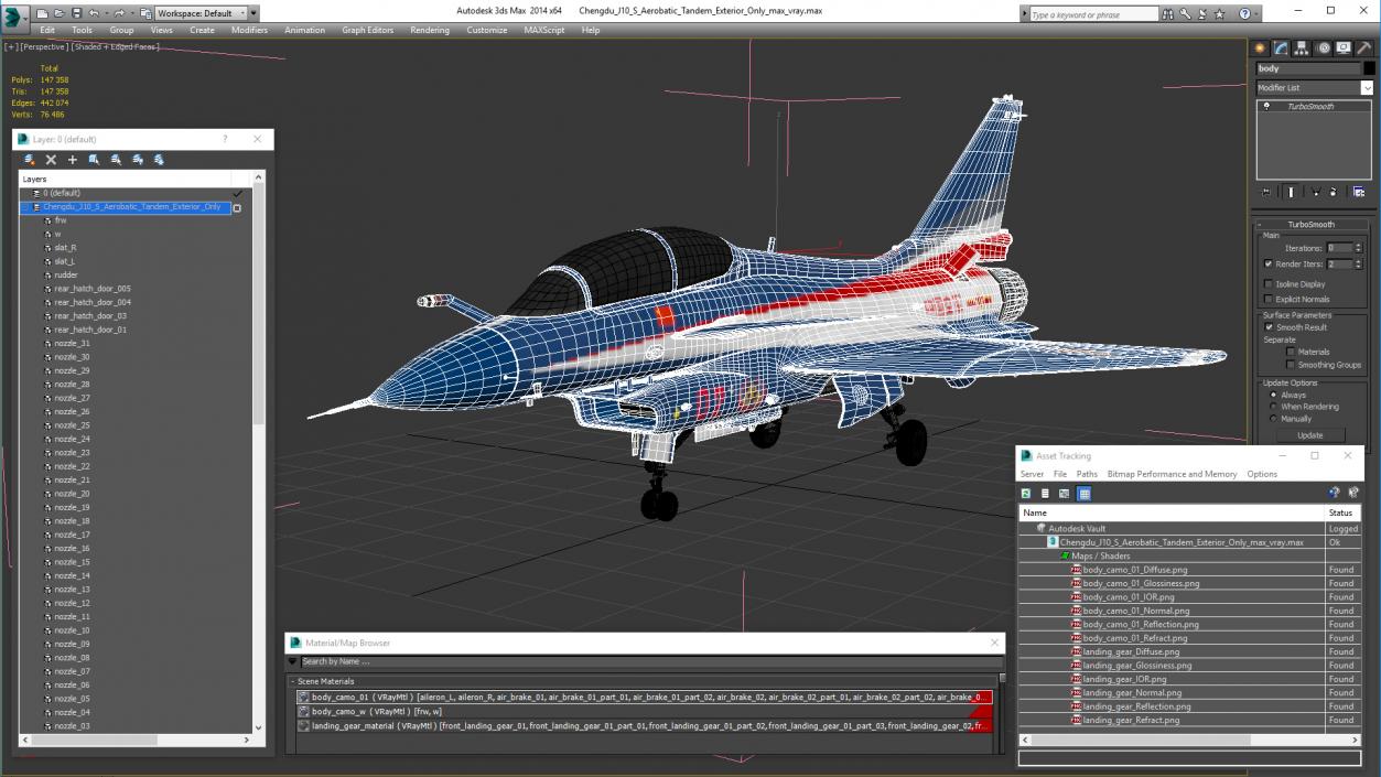 Chengdu J10 S Aerobatic Tandem Exterior Only 3D model