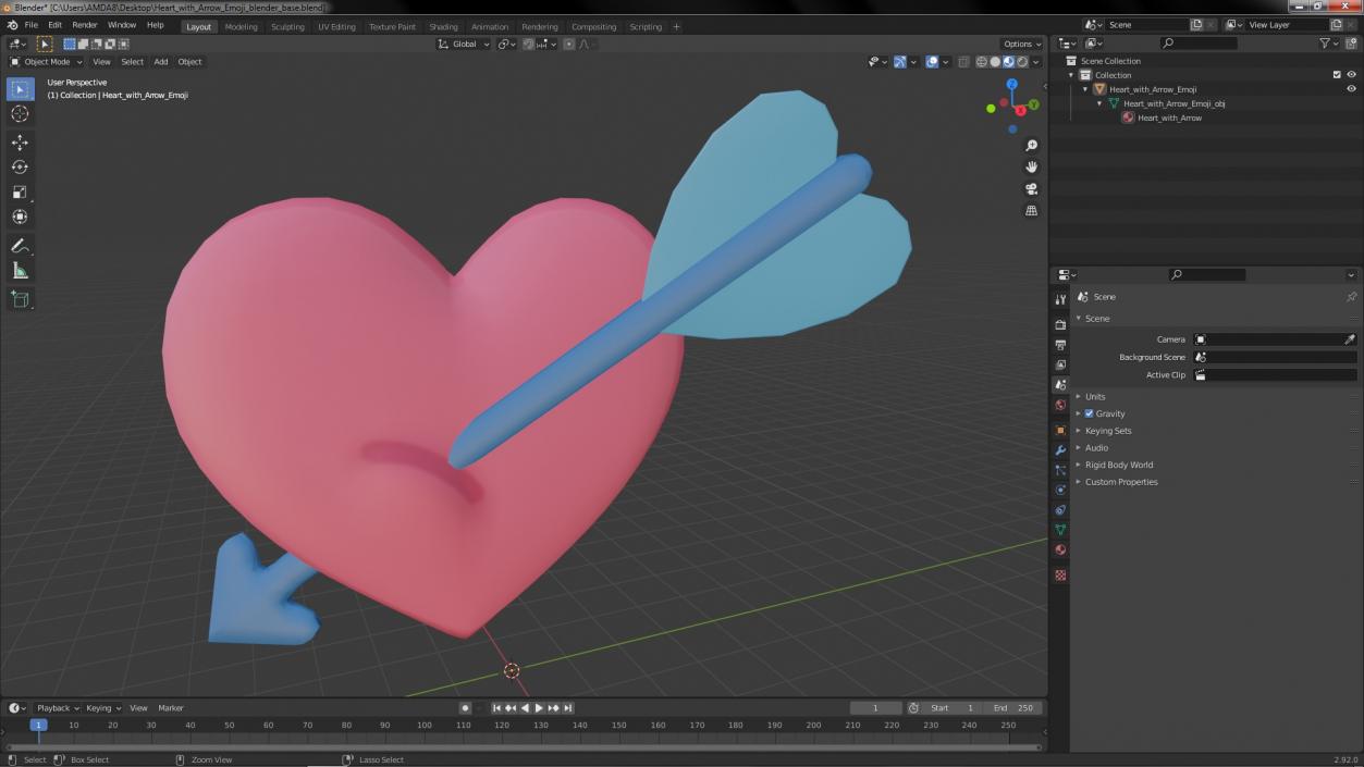 Heart with Arrow Emoji 3D