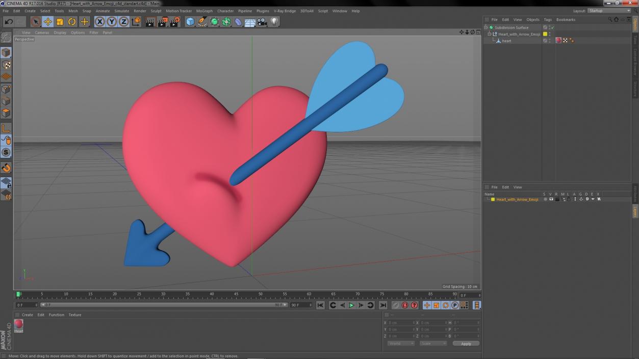 Heart with Arrow Emoji 3D