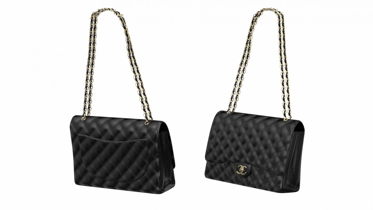 3D Chanel Classic Double Flap Bag Leather on Mannequin