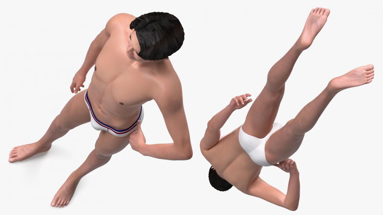 Smiling Chinese Man Underwear 3D model