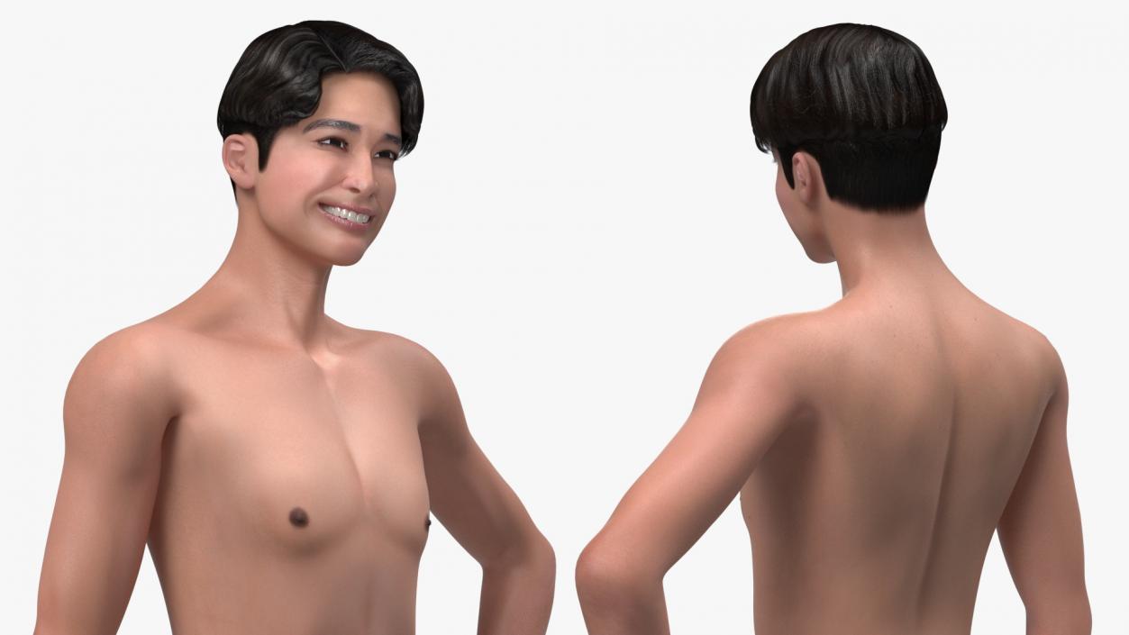 Smiling Chinese Man Underwear 3D model