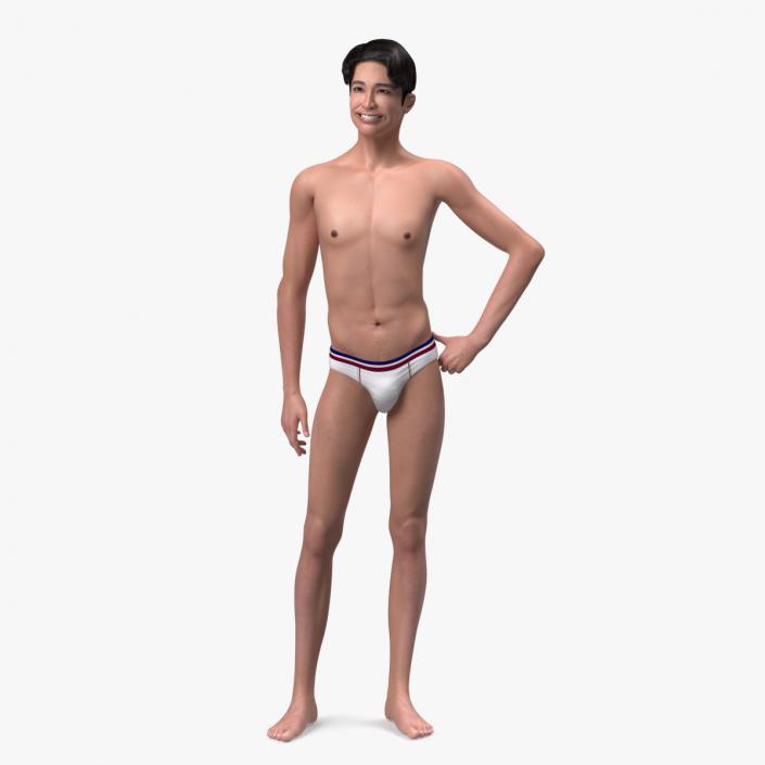 Smiling Chinese Man Underwear 3D model