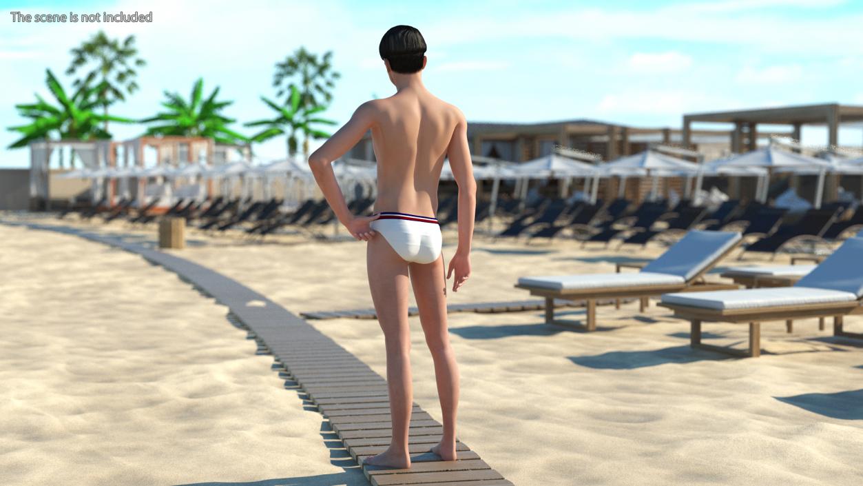 Smiling Chinese Man Underwear 3D model