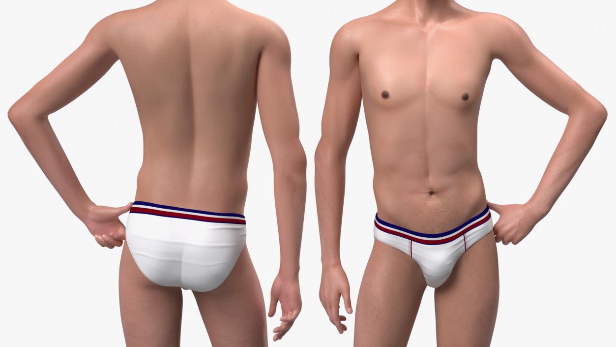 Smiling Chinese Man Underwear 3D model