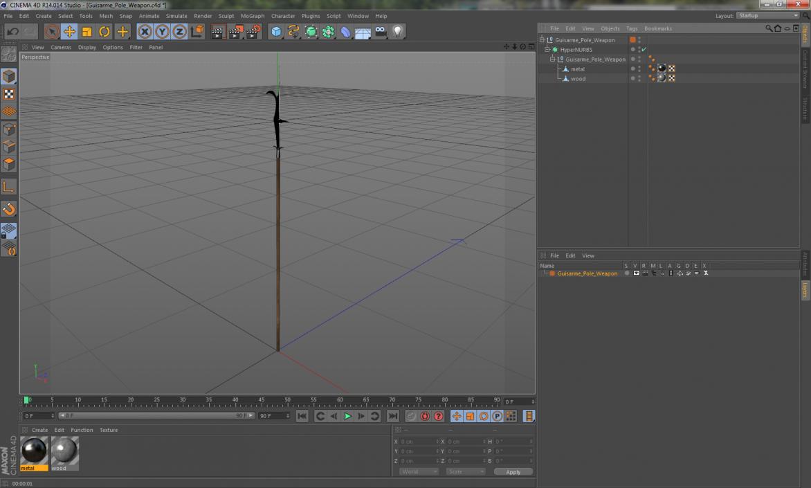 3D model Guisarme Pole Weapon