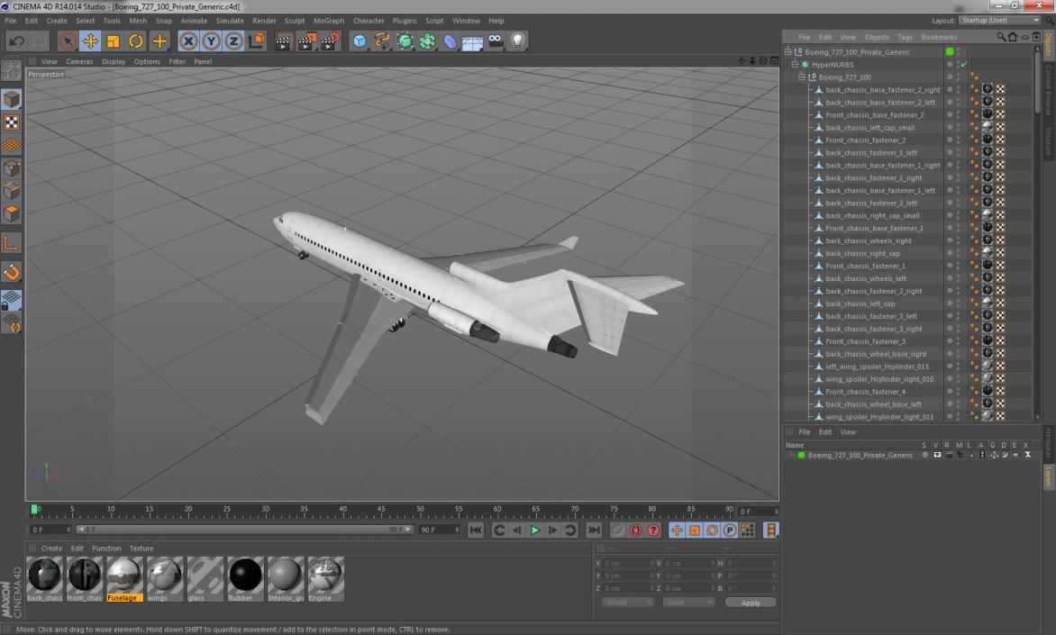 3D model Boeing 727-100 Private Generic