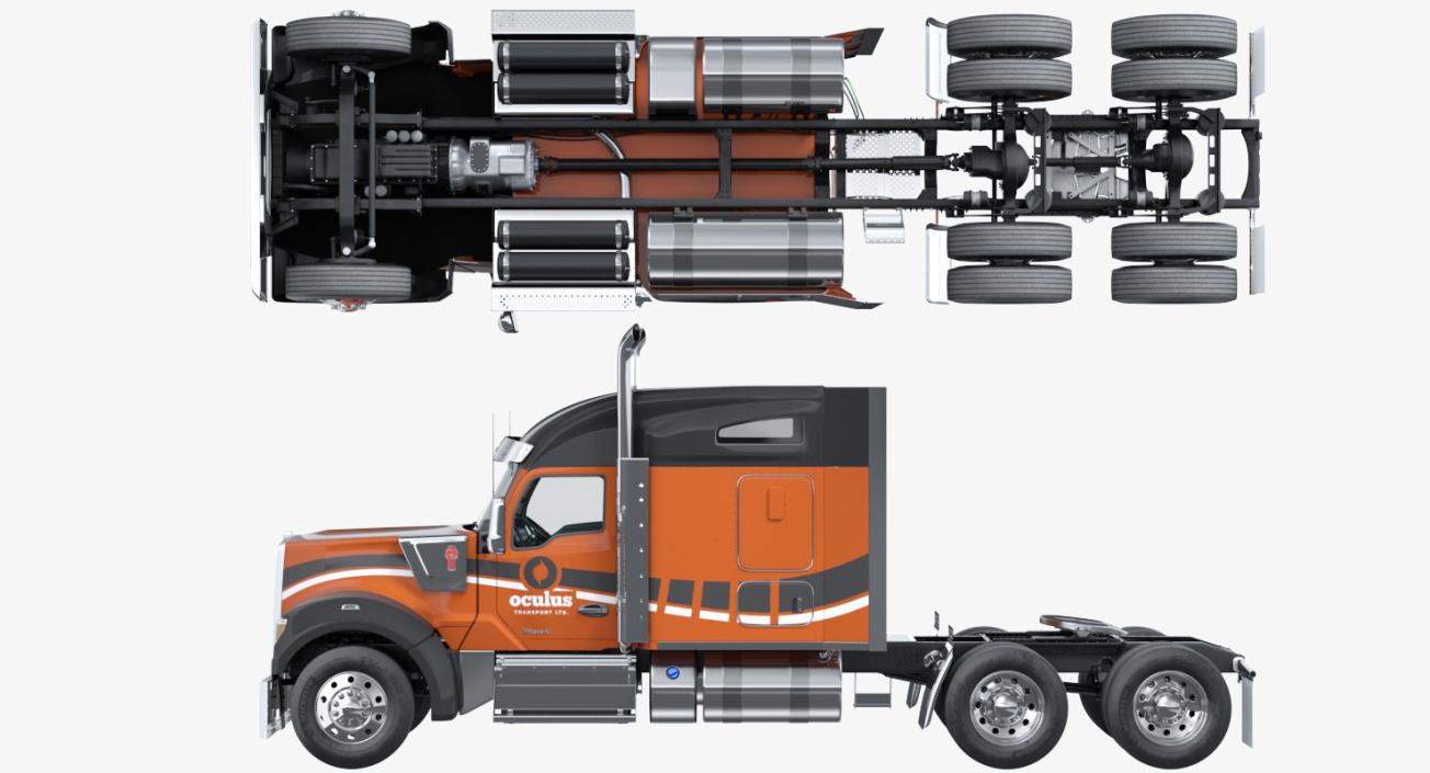 3D model Kenworth W990 Rigged