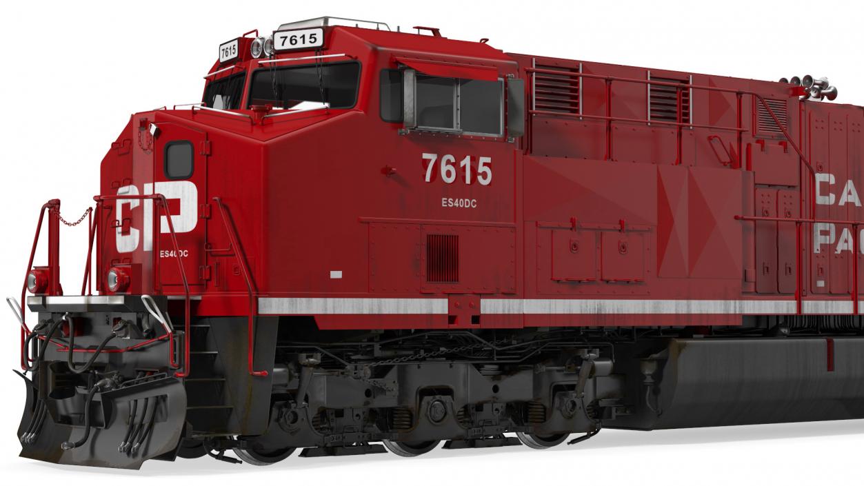 3D Locomotive Canadian Pacific with Tarpaulin Freight Wagon