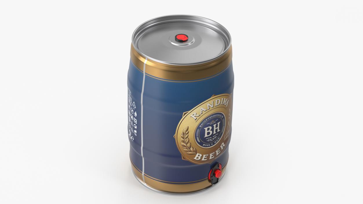 Metal Beer Keg with Logo 3D model