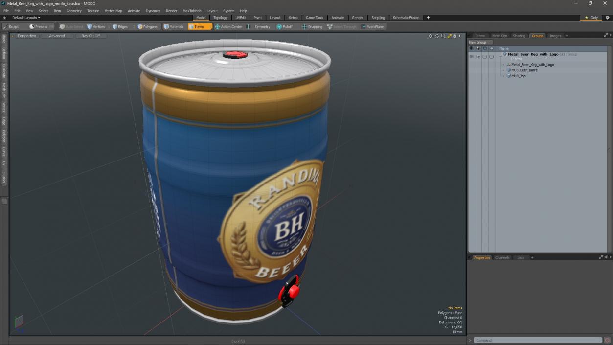 Metal Beer Keg with Logo 3D model