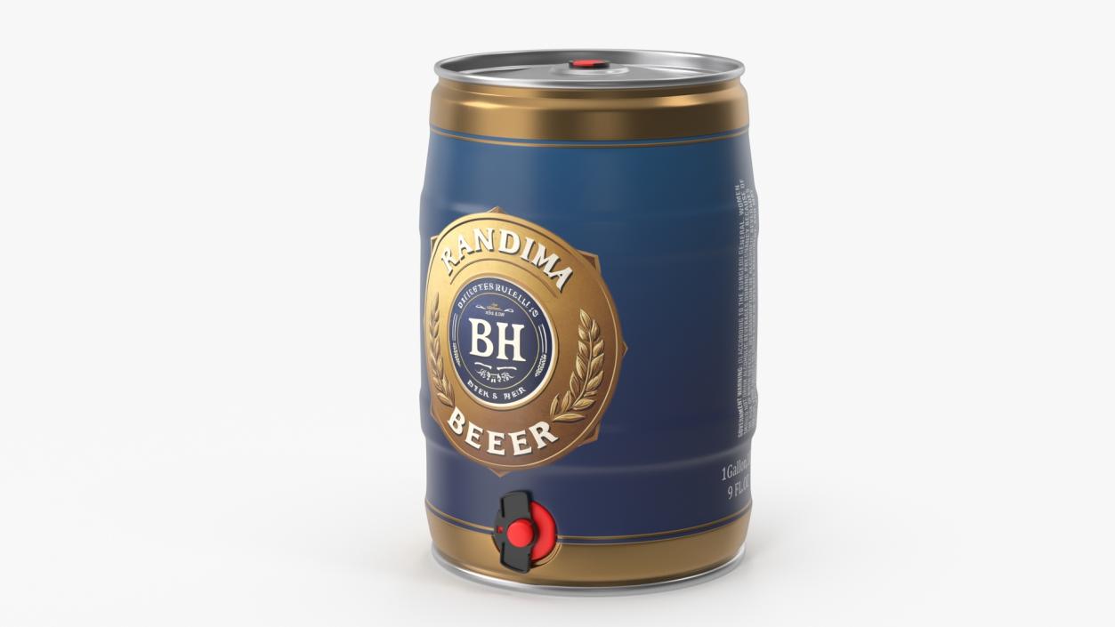 Metal Beer Keg with Logo 3D model