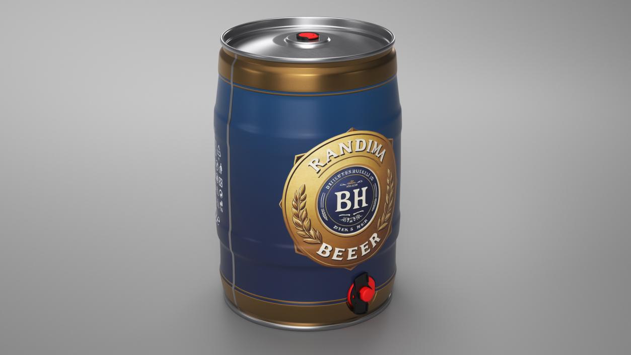 Metal Beer Keg with Logo 3D model