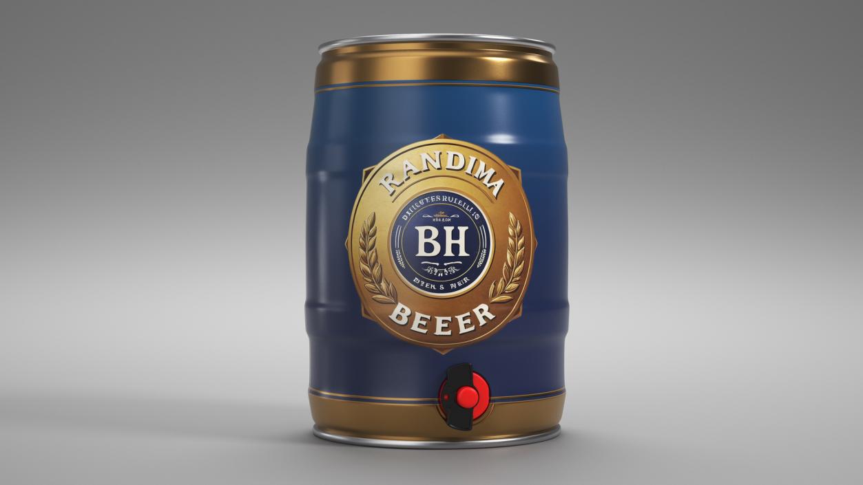 Metal Beer Keg with Logo 3D model