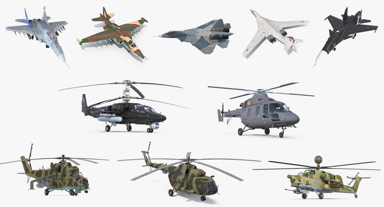 Russian Military Aircrafts 3D Models Collection 2 3D model