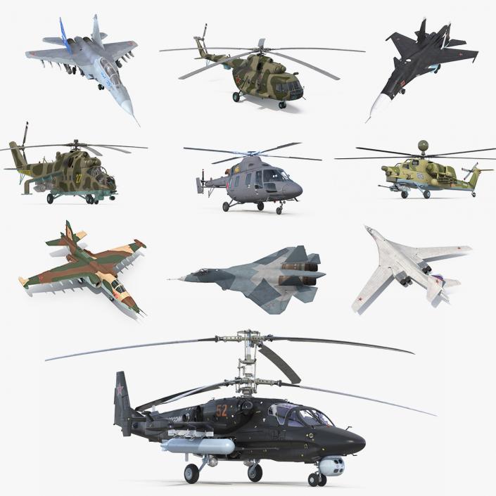 Russian Military Aircrafts 3D Models Collection 2 3D model