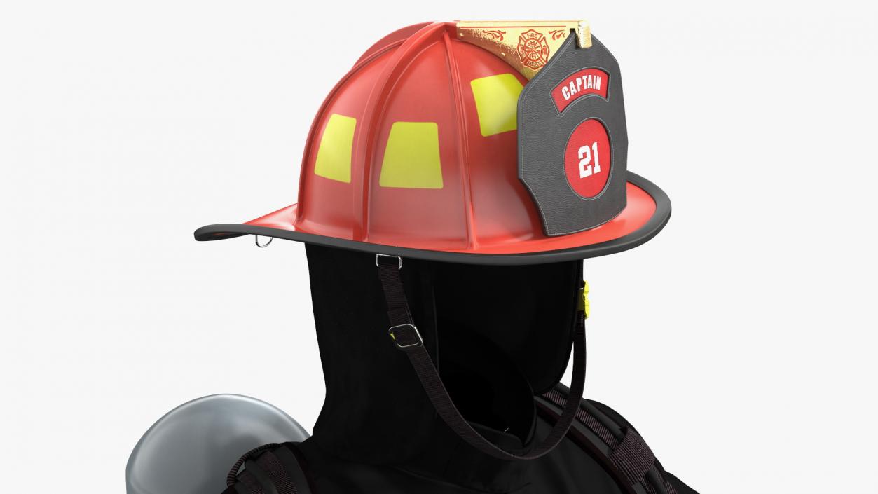 3D Black Firefighter Heat Protection Suit model