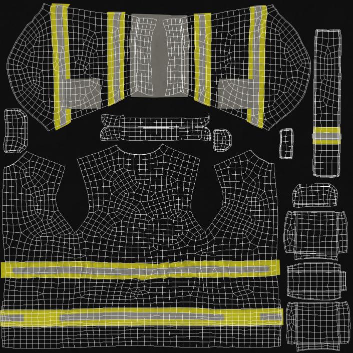 3D Black Firefighter Heat Protection Suit model