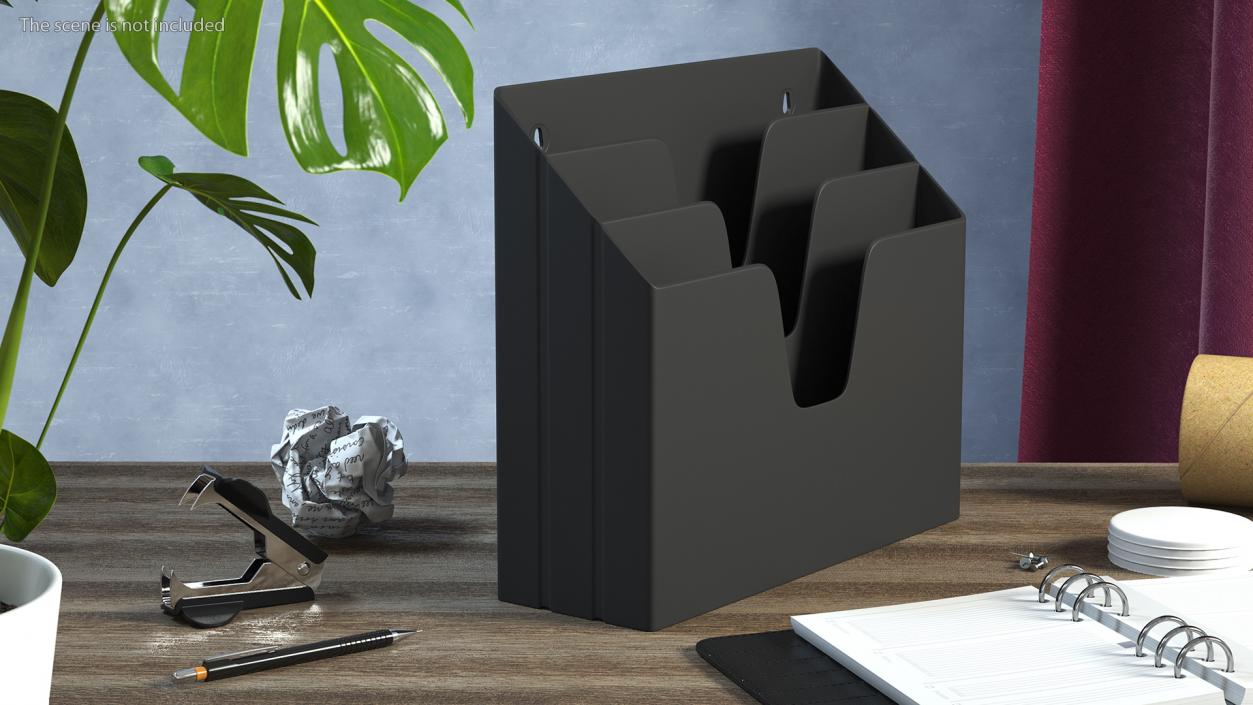 3D Horizontal Folder Organizer Black model