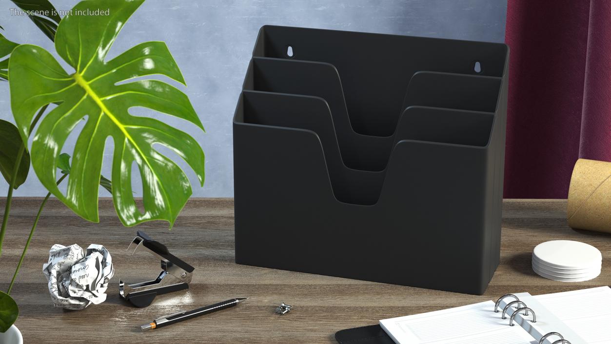 3D Horizontal Folder Organizer Black model