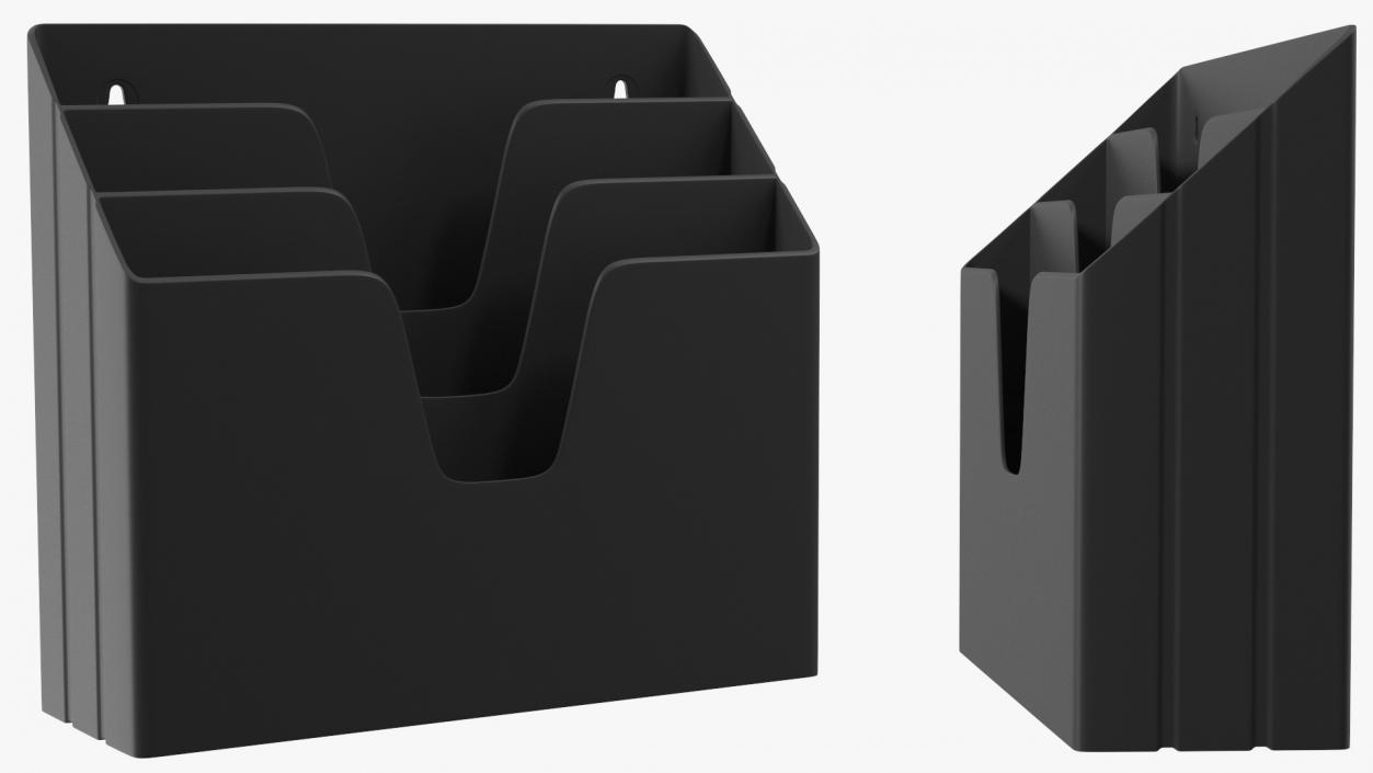 3D Horizontal Folder Organizer Black model