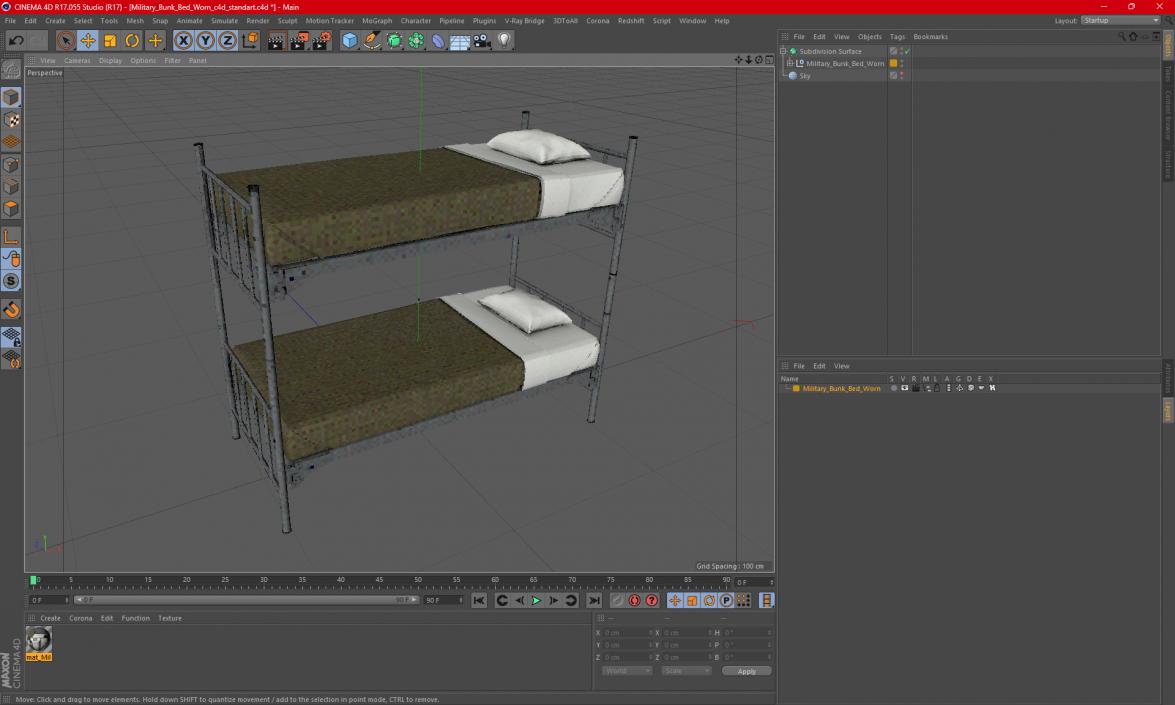 Military Bunk Bed Worn 3D