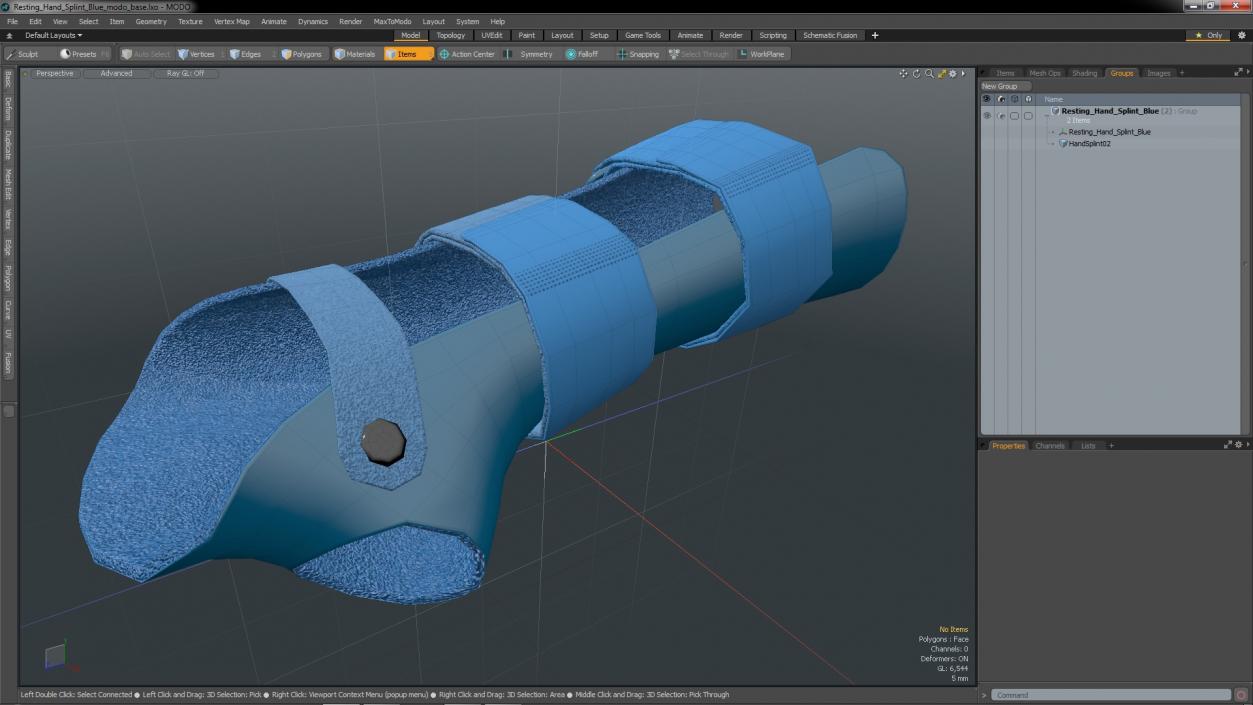 Resting Hand Splint Blue 3D model