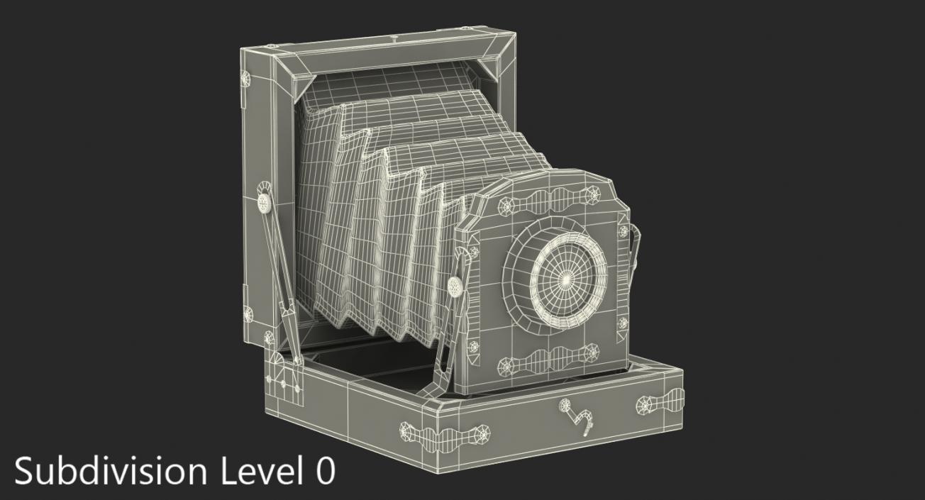 Antique Folding Camera 3D