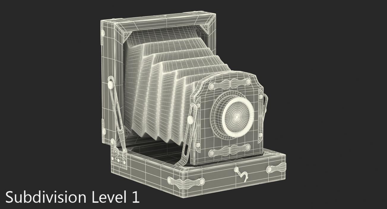 Antique Folding Camera 3D