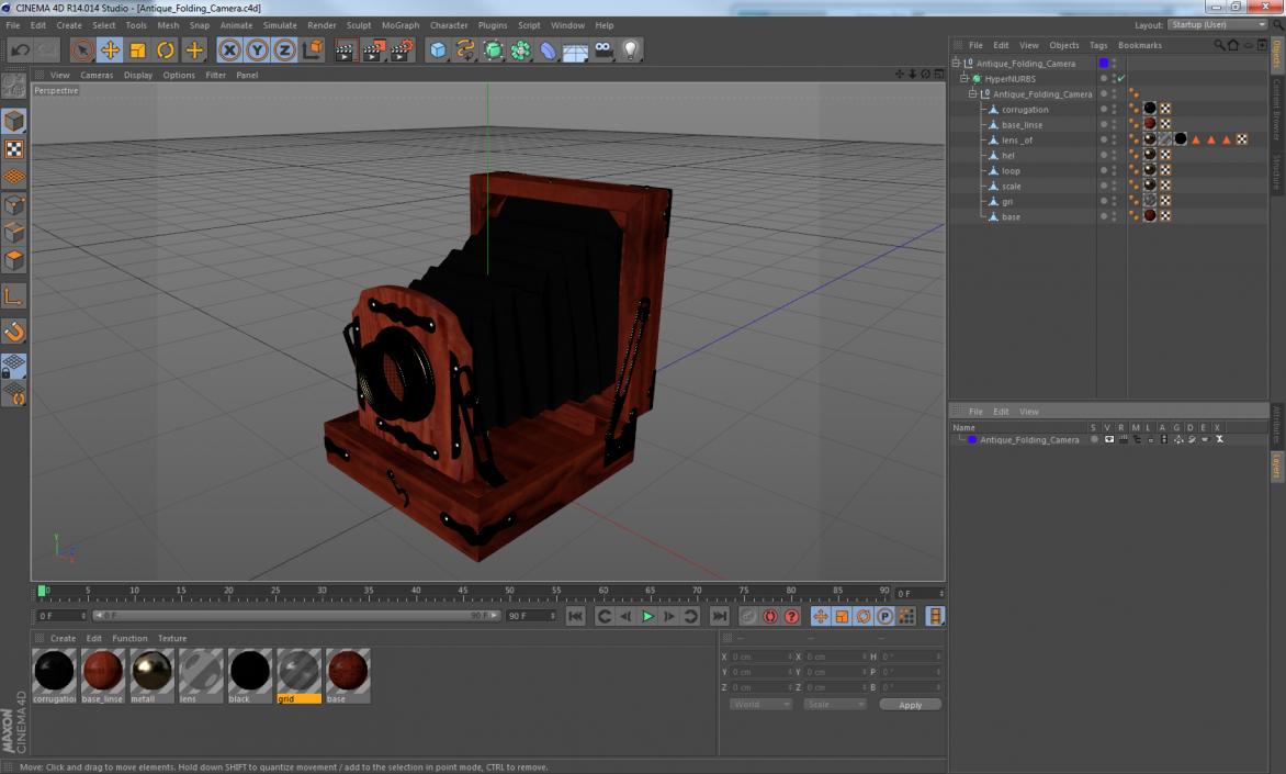 Antique Folding Camera 3D