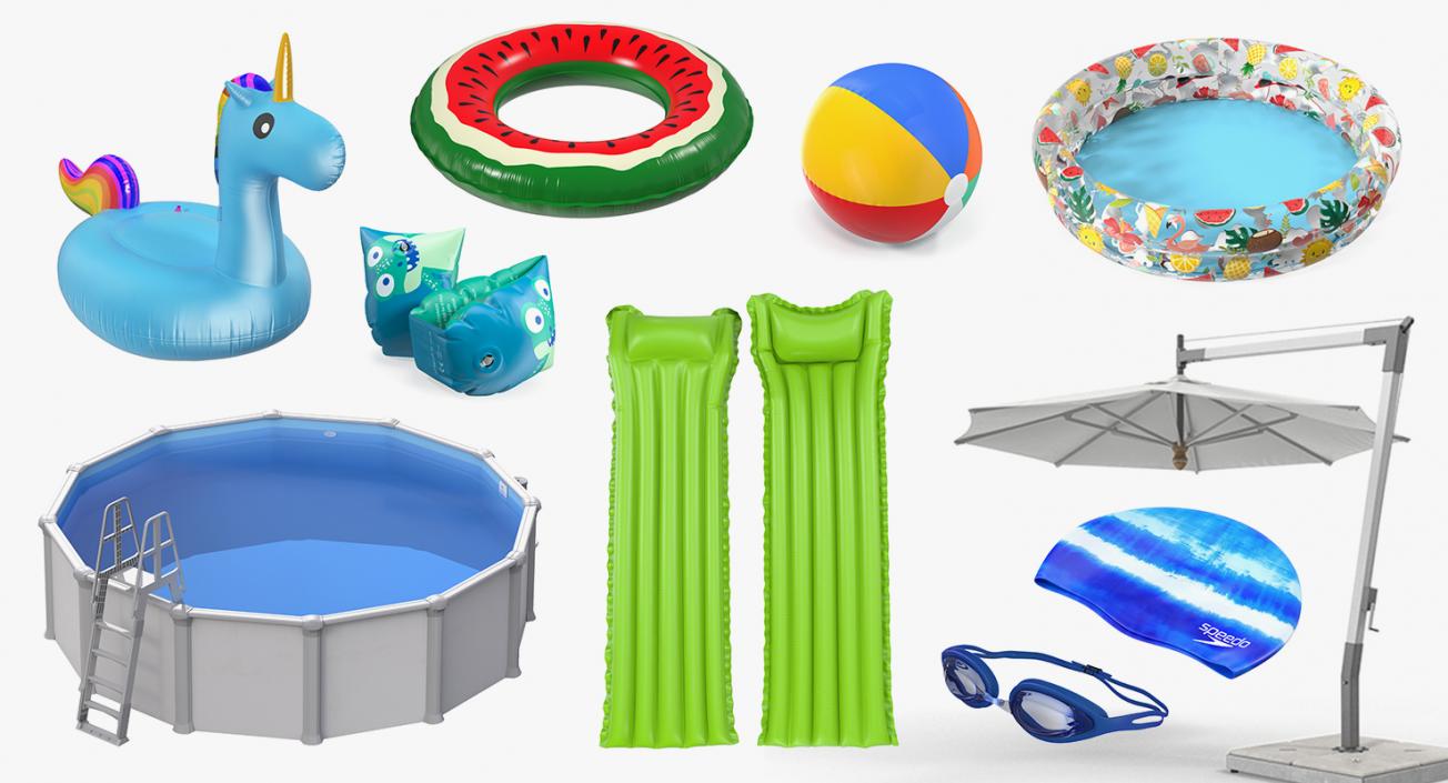 Swimming Pool and Accessories Collection 7 3D