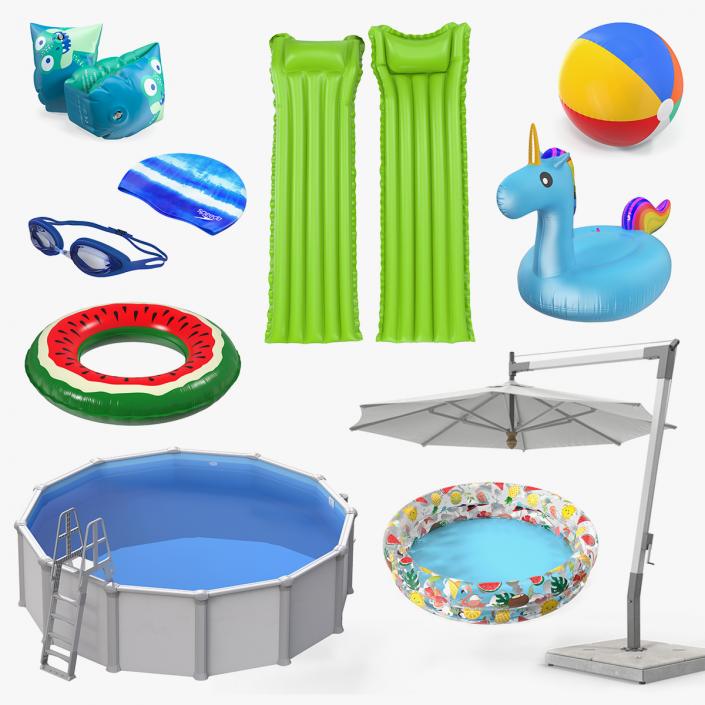 Swimming Pool and Accessories Collection 7 3D