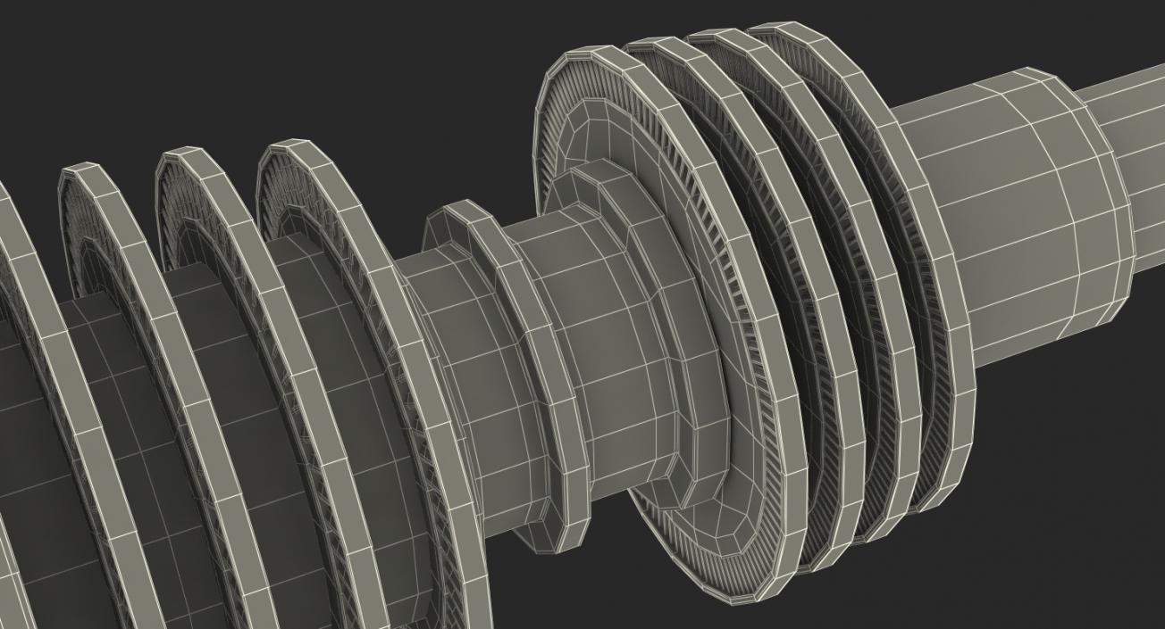 Steam Turbine Rotor 3D model