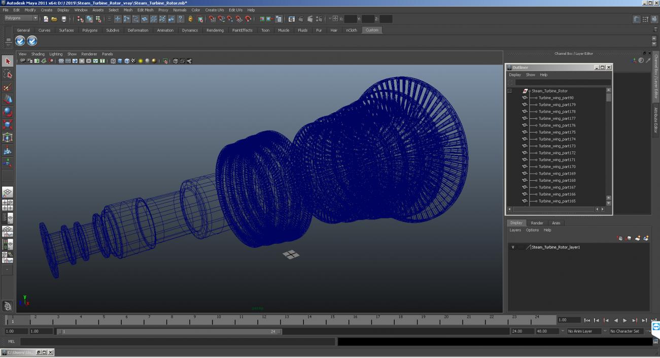 Steam Turbine Rotor 3D model