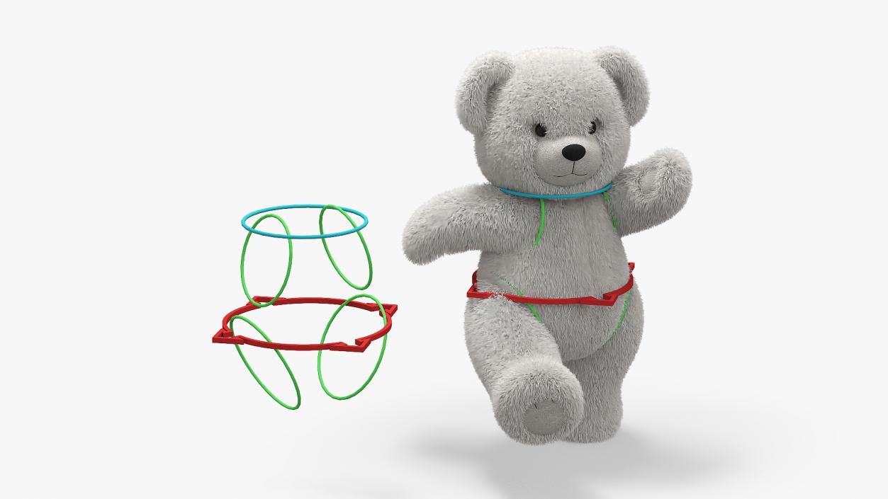 3D Little Black Boy with Teddy Bear Fur Rigged model