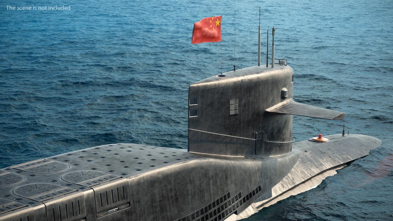 3D Jin Class Ballistic Missile Submarine Type 094