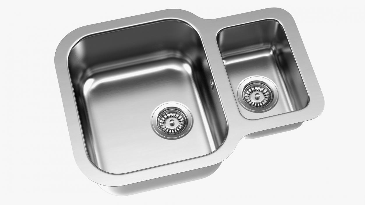 3D model Undermount Double Bowl Kitchen Sink