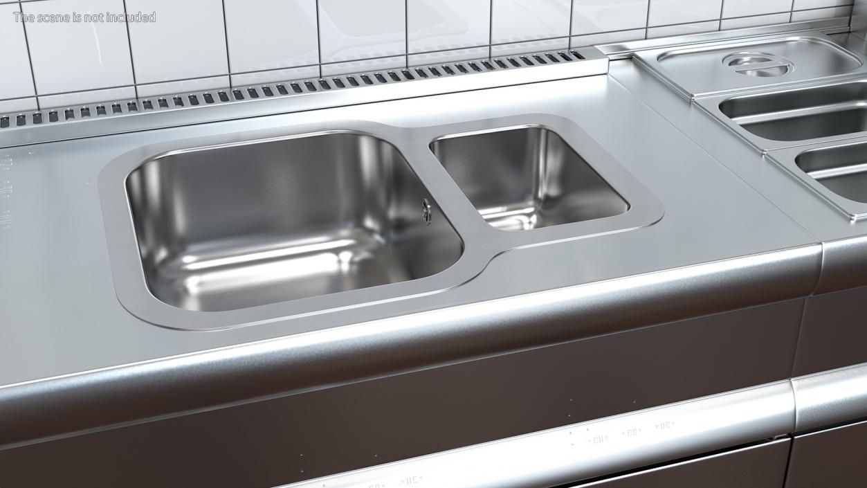 3D model Undermount Double Bowl Kitchen Sink