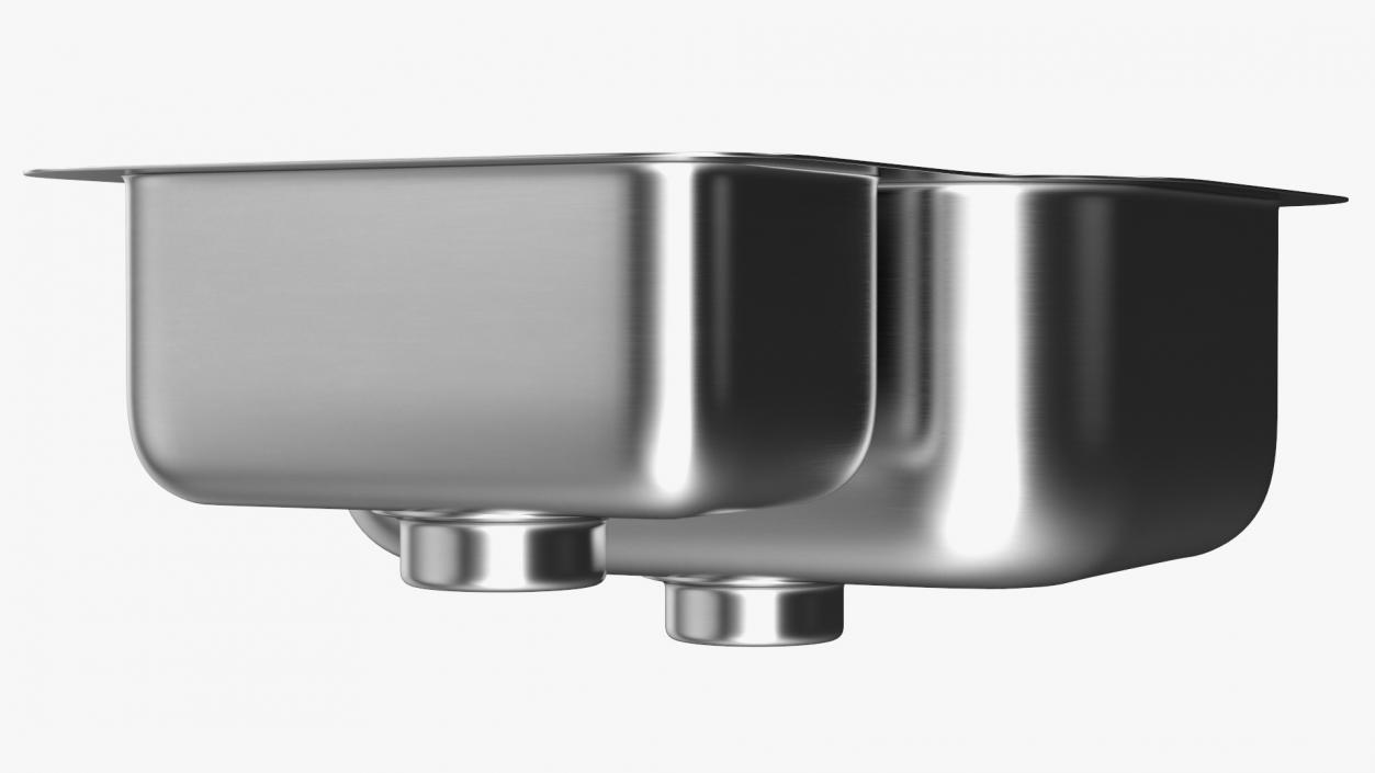 3D model Undermount Double Bowl Kitchen Sink