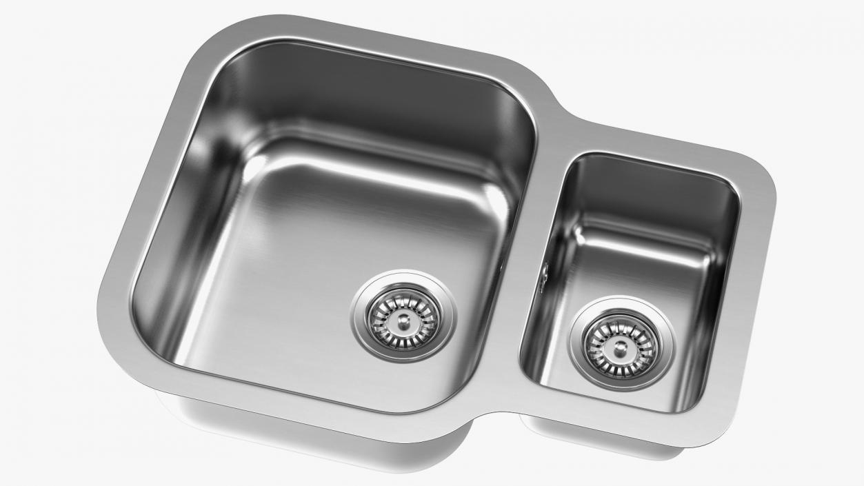 3D model Undermount Double Bowl Kitchen Sink