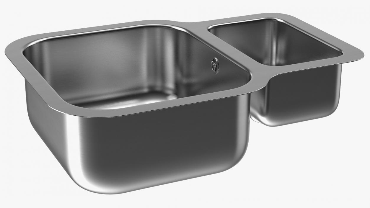 3D model Undermount Double Bowl Kitchen Sink