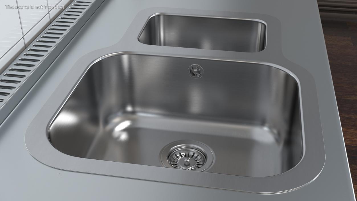 3D model Undermount Double Bowl Kitchen Sink