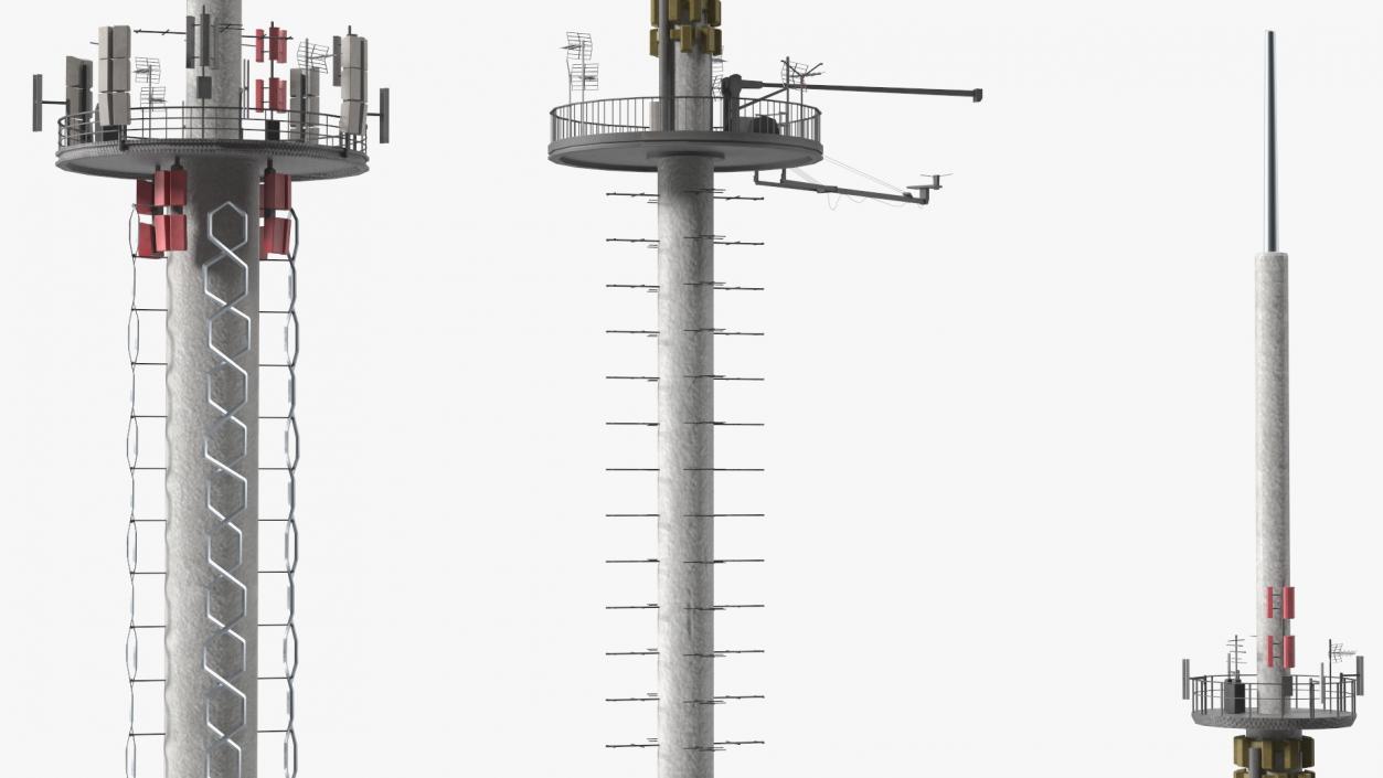 3D Cellular Towers Collection 4 model