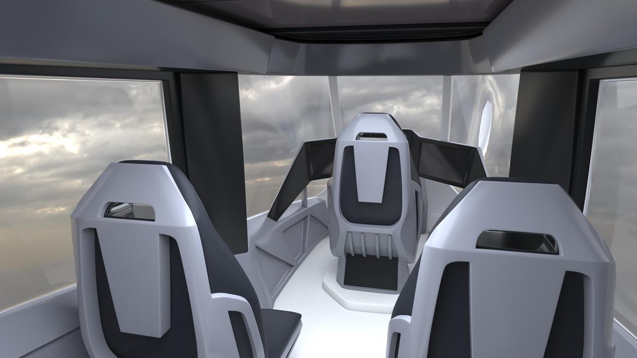 Modern Flying Taxi Simple Interior 3D model