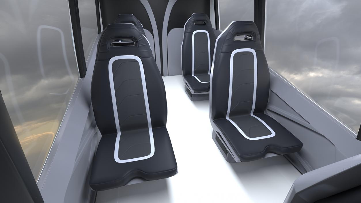 Modern Flying Taxi Simple Interior 3D model