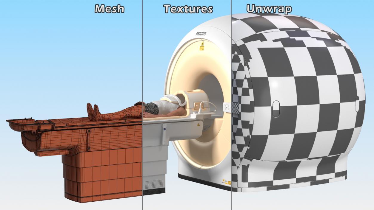 MRI Scanner Philips with Patient 3D